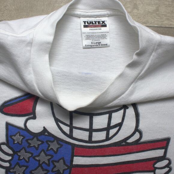 Vintage 1995 U.S.A Flag Smiling Kid Novelty Graphic T-Shirt Size XL - Picture 4 of 5